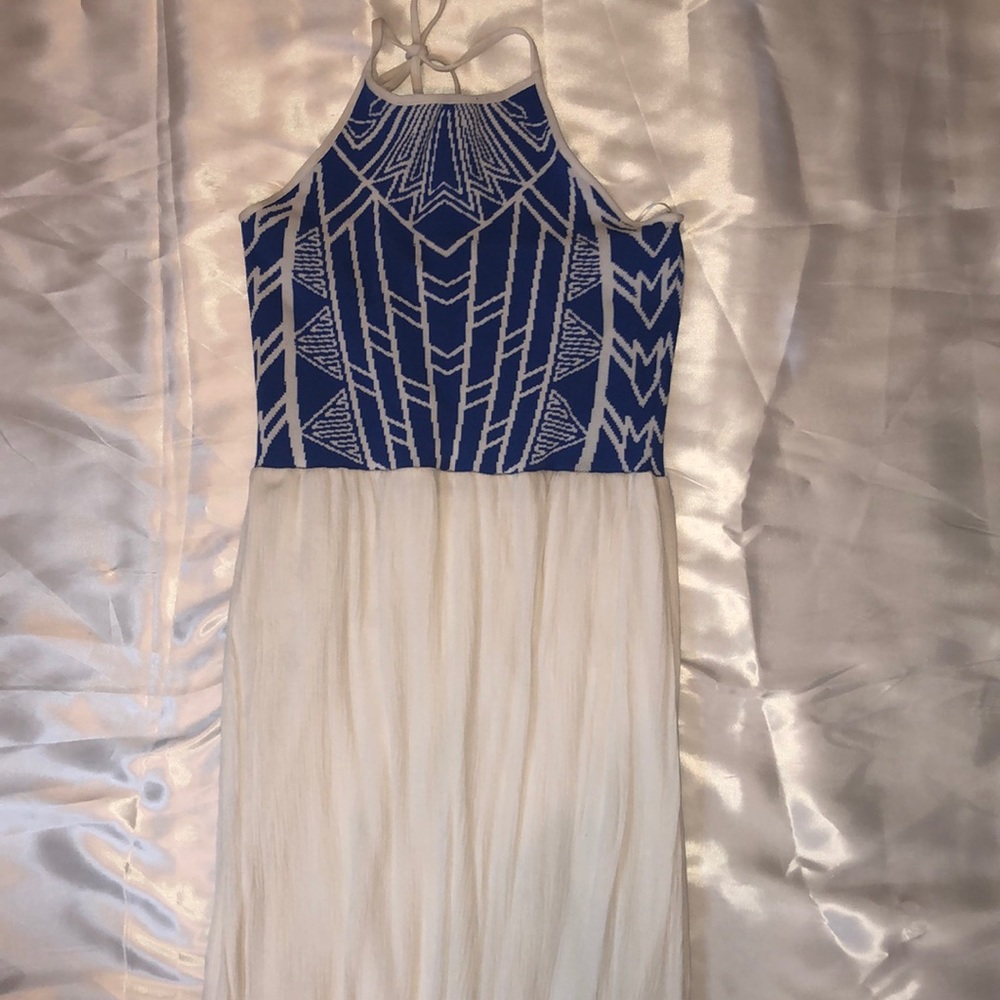 Royal Blue Halter Top Maxi Dress
